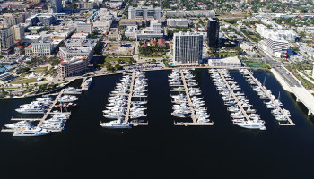 Full aerial view of Palm Harbor Marina in South Florida