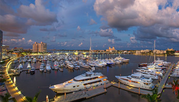 Beautiful yachts of Palm Harbor Marina in South Florida