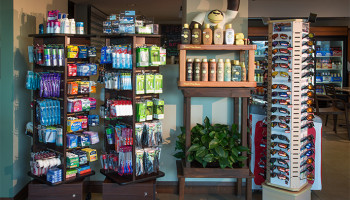 Palm Harbor Marina Gift Story with Travel size toiletries and beach supplies in South Florida