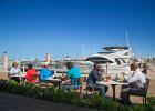 Palm Harbor Marina's outdoor furniture lounge in South Florida
