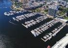 Aerial view of boat slips up to 250 ft.
